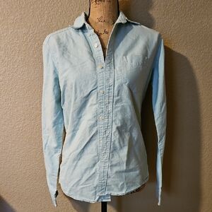 American Eagle Outfitters Blue Casual Button Down Shirt